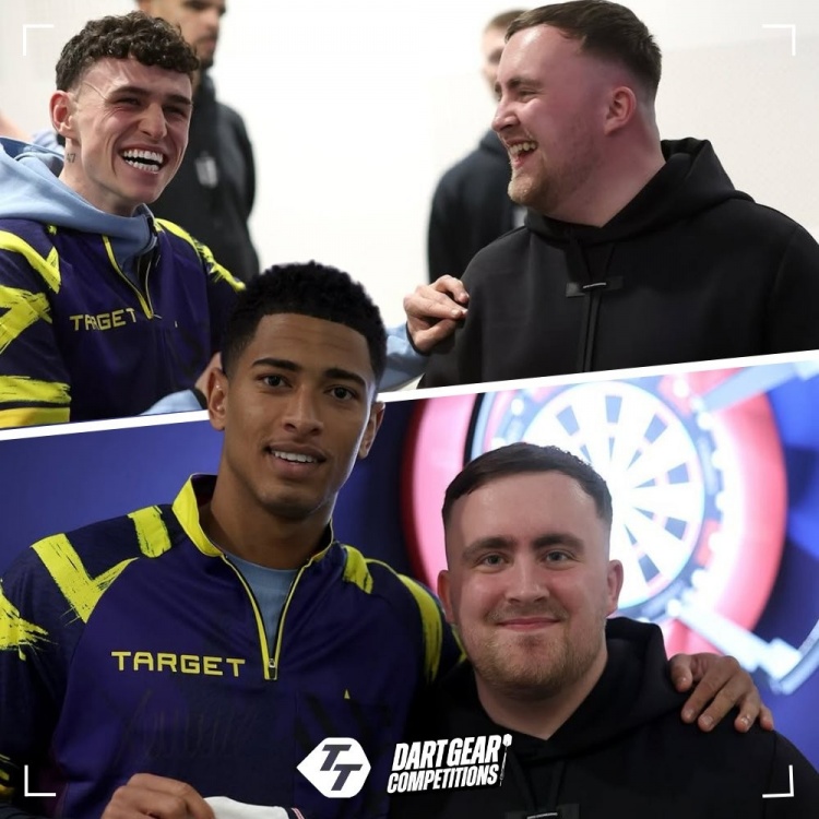 飞镖世界冠军利特勒造访英格兰队 与皮克福德拉姆斯代尔过招 飞镖世界冠军利特勒造访英格兰队 与皮克福德拉姆斯代尔过招