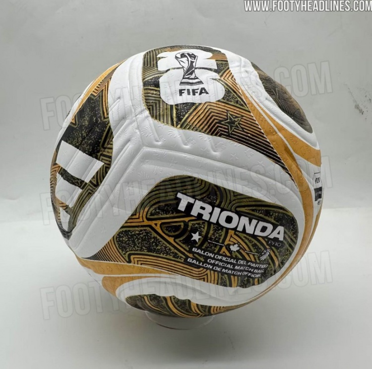 2026世界杯决赛用球谍照曝光 白底金黑配色延续传统