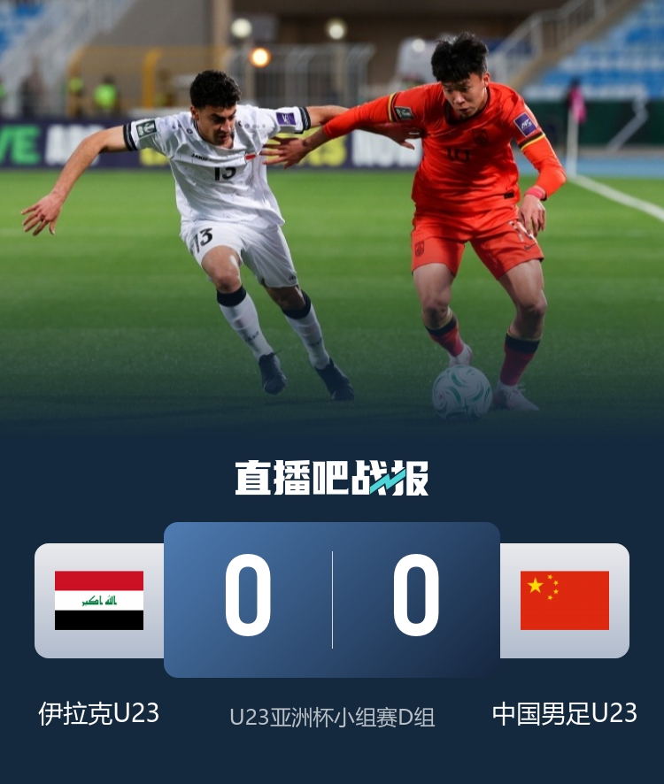U23国足闷平伊拉克 李昊神扑救主 全场仅1射正