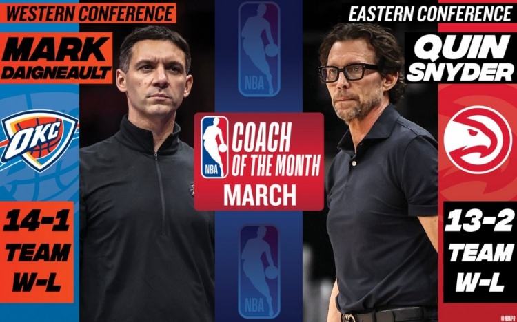 三月最佳教练出炉 戴格诺特斯奈德分获殊荣 三月最佳教练出炉 戴格诺特斯奈德分获殊荣