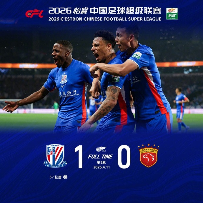申花主场一球力克海港 路易斯制胜球锁定榜首