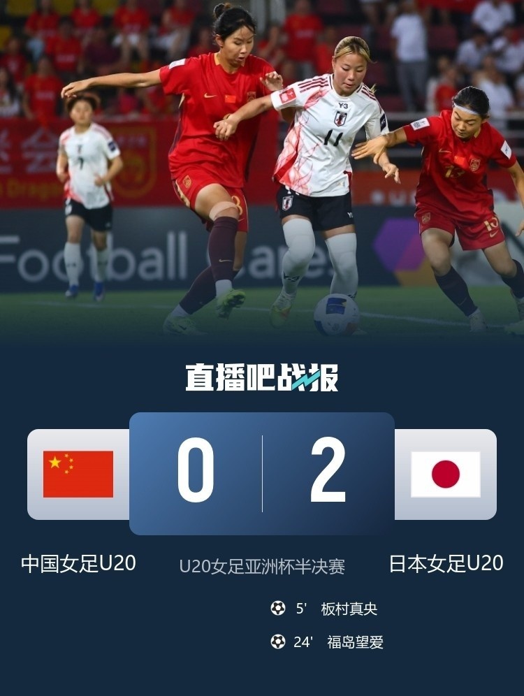 U20女足亚洲杯半决赛0-2负日本 科林·贝尔帅位存疑