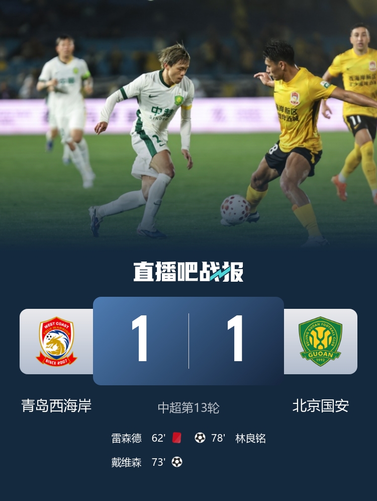 十人西海岸1-1逼平国安 戴维森倒钩破门 林良铭回头望月救主 十人西海岸1-1逼平国安 戴维森倒钩破门 林良铭回头望月救主